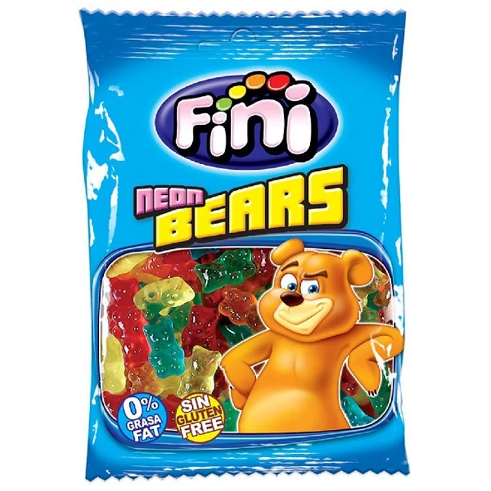Fini Neon Bears Gluténmentes Vegyes Gyümölcs Ízű Gumicukor 75g