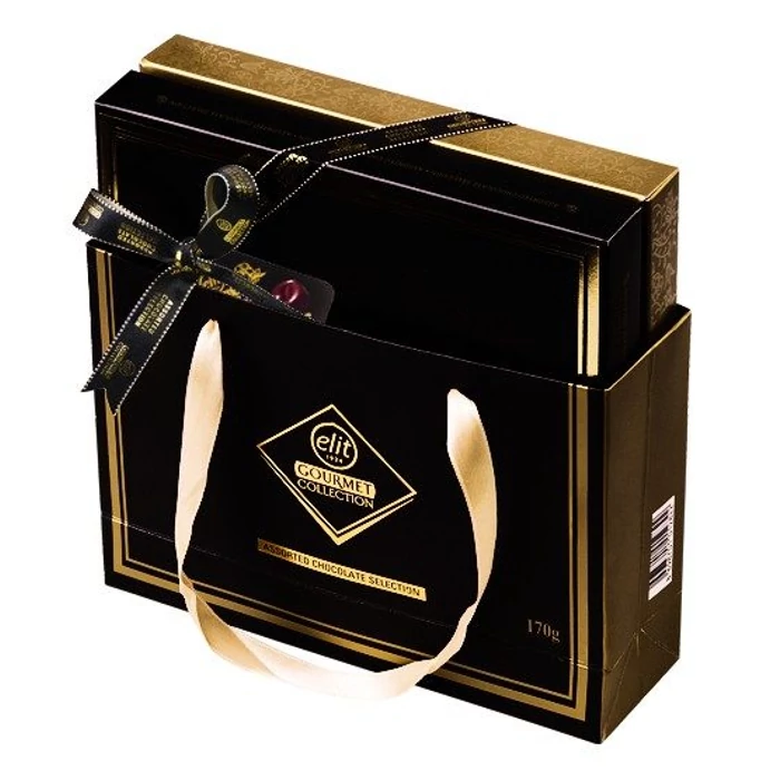 Elit Gourmet Csokoládé Praliné Válogatás Black Box 170g Elit Gourmet Csokoládé Praliné Válogatás Black Box 170g