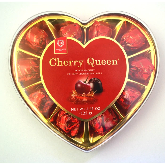 Cherry Queen Konyak Meggy Szívdoboz 122g  Cherry Queen Konyak Meggy Szívdoboz 122g