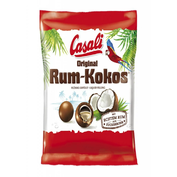 Casali Rum-Kokos Alkohollal Töltött Tej és Étcsokoládéval Bevont Drazsé 100g Casali Rum-Kokos Alkohollal Töltött Tej és Étcsokoládéval Bevont Drazsé 100g