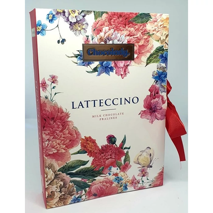 Chocolady Könyv Lattecino Olasz Tejcsokoládé praliné vegyes krémtöltelékkel 150g Chocolady Könyv Lattecino Olasz Tejcsokoládé praliné vegyes krémtöltelékkel 150g