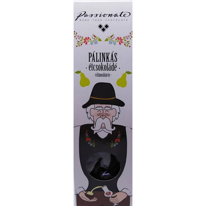 Passionate Vilmoskörte Pálinkás Étcsokoládé Bonbon Díszdobozban 80g Passionate Vilmoskörte Pálinkás Étcsokoládé Bonbon Díszdobozban 80g