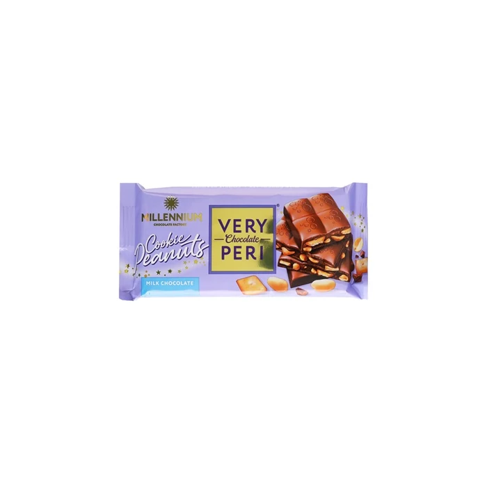 Millenium Choco Very Peri Tejcsokoládé Mogyoróval és Keksszel 100g