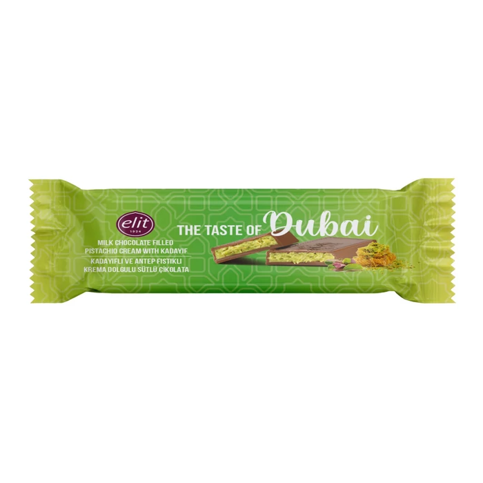 Elit Dubai Tejcsokoládé Pisztáciás Kadayif Tésztás Töltelékkel 30g Elit Dubai Tejcsokoládé Pisztáciás Kadayif Tésztás Töltelékkel 30g