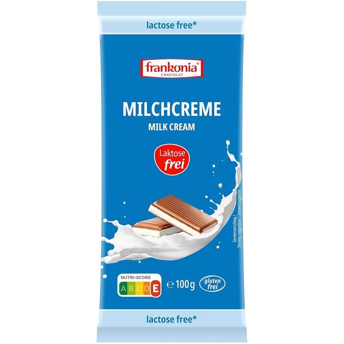 Frankonia Laktóz-és Gluténmentes Tejkrémes Tejcsokoládé 80gr Frankonia Laktóz-és Gluténmentes Tejkrémes Tejcsokoládé 80gr