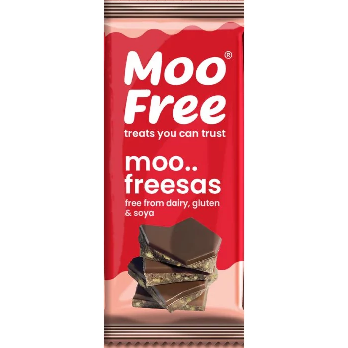 Moo Free Tej- és Gluténmentes Vegán Csokoládé Rizses Kekszdarabokkal 80g