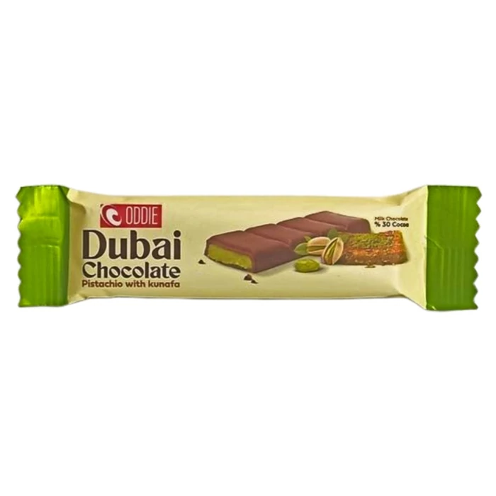 Oddie Dubai Tejcsokoládé Pisztáciás Kadayif Tésztás Töltelékkel 27g Oddie Dubai Tejcsokoládé Pisztáciás Kadayif Tésztás Töltelékkel 27g