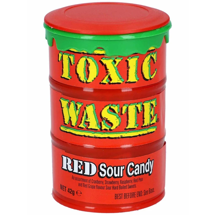 Toxic Waste Red Extra Savanyú Gyümölcs Ízű Cukorka 42g Toxic Waste Red Extra Savanyú Gyümölcs Ízű Cukorka 42g
