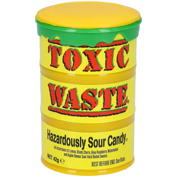 Toxic Waste Sárga Veszélyesen  Savanyú Gyümölcs Ízű Cukorka 42g Toxic Waste Sárga Veszélyesen  Savanyú Gyümölcs Ízű Cukorka 42g