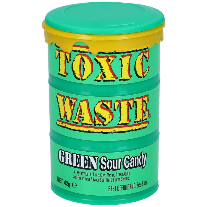 Toxic Waste Zöld Extra Savanyú Gyümölcs Ízű Cukorka 42g Toxic Waste Zöld Extra Savanyú Gyümölcs Ízű Cukorka 42g