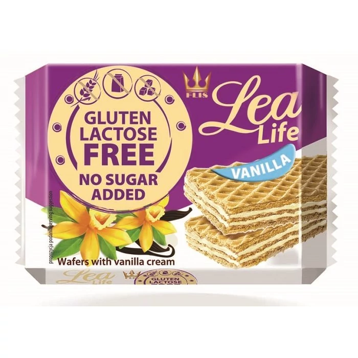 Happy Lea Life Vaníliás Ostyaszelet Hozzáadott Cukor- Glutén- és Lactose Nélkül 95g Happy Lea Life Vaníliás Ostyaszelet Hozzáadott Cukor- Glutén- és Lactose Nélkül 95g