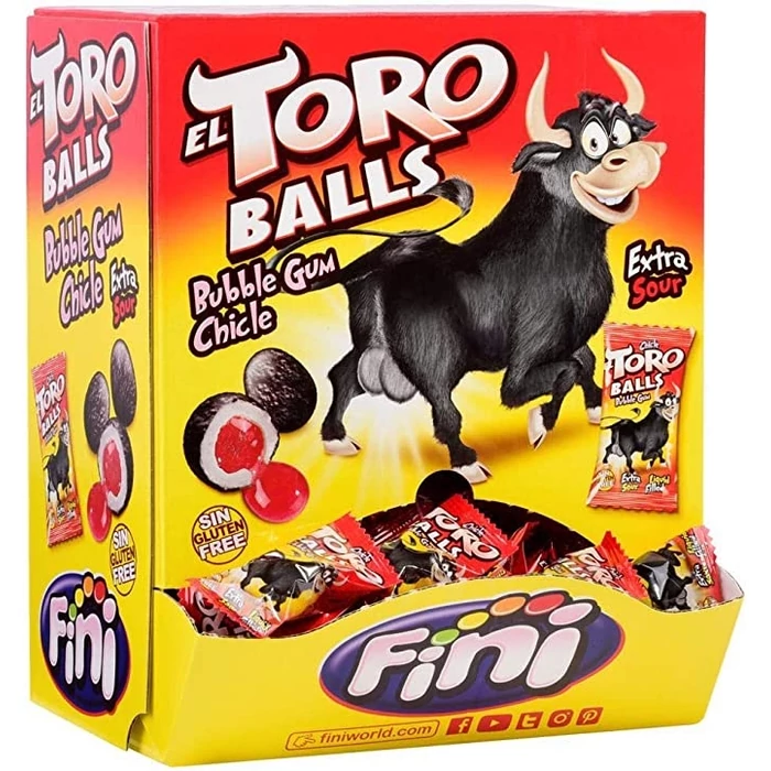 Fini El Toro Golyó Gyümölcsízű Töltelékkel Töltött Rágógumi 1000g (200db×5g) Fini El Toro Golyó Gyümölcsízű Töltelékkel Töltött Rágógumi 1000g (200db×5g)