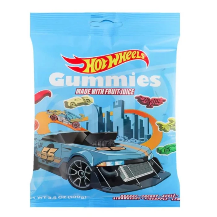 Hot Wheels Gyümülcsös Gumicukor Gyümölcslével 100g