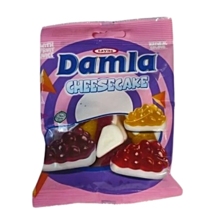 Damla Cheesecake Vegyes Gyümölcs Ízű Gumicukor  80g Damla Cheesecake Vegyes Gyümölcs Ízű Gumicukor  80g