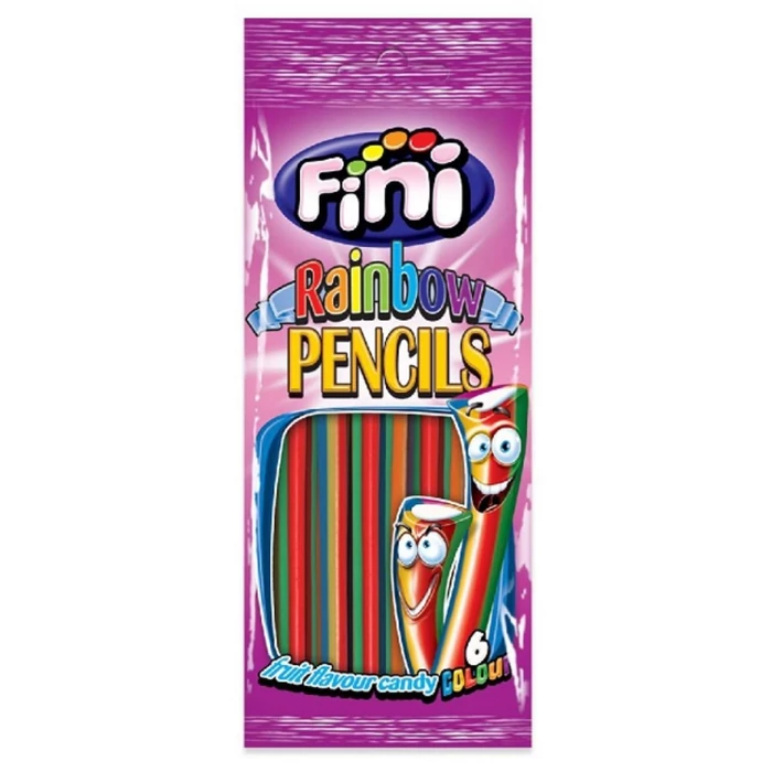 Fini Clear Rainbow Pencils Vegyes Gyümölcs Ízű Gumicukor 75g Fini Clear Rainbow Pencils Vegyes Gyümölcs Ízű Gumicukor 75g