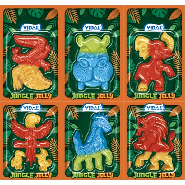 Vidas Gyümölcs ízű gumicukor - Jungle Jelly 66g (6db)