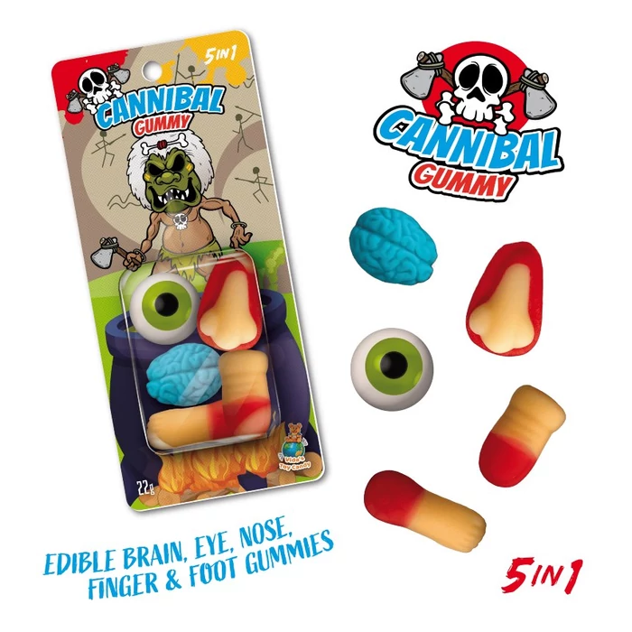 Cannibal Testrészek Vegyes Ízű Gumicukor 22g  Cannibal Testrészek Vegyes Ízű Gumicukor 22g