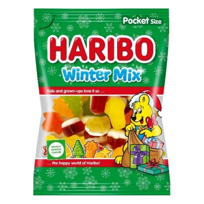 Haribo Karácsonyi Winter Mix Gyümölcsízű Gumicukor 175g