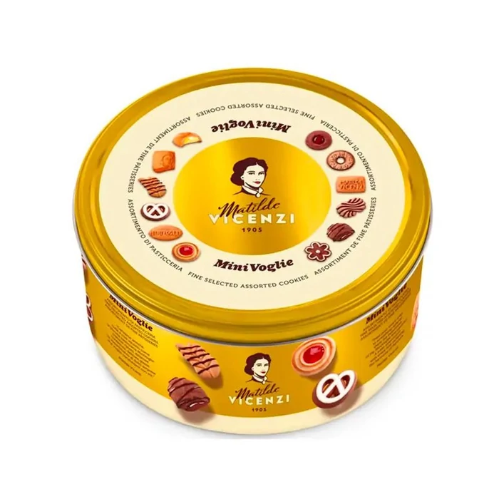 Matilde Vicenzi Minivoglie Fine Selected Válogatott Sütik Fémdobozban 500g Matilde Vicenzi Minivoglie Fine Selected Válogatott Sütik Fémdobozban 500g