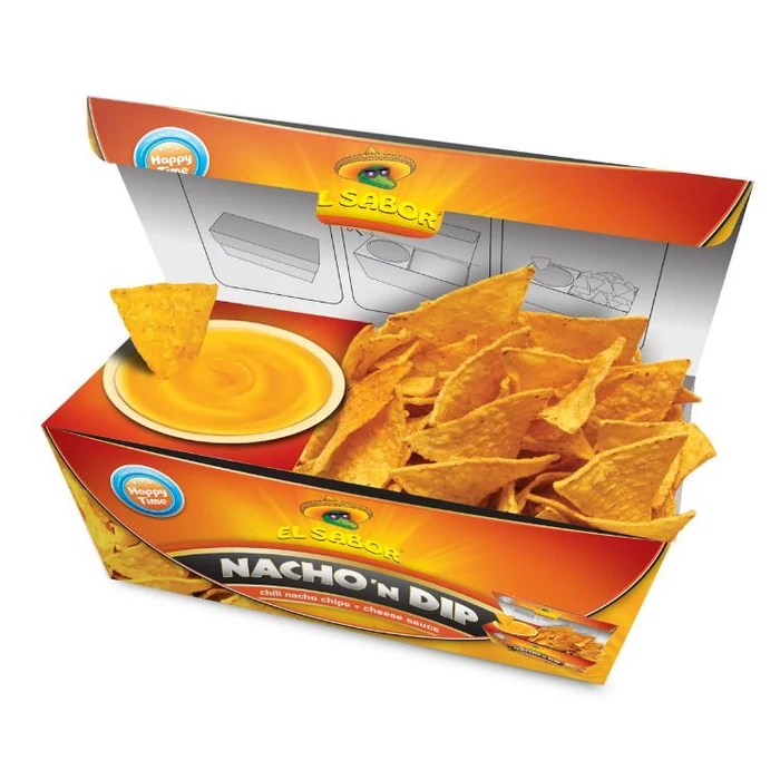 El Sabor Chilis Nacho 'N Dip Chips Cheese Szósszal 175g El Sabor Chilis Nacho 'N Dip Chips Cheese Szósszal 175g