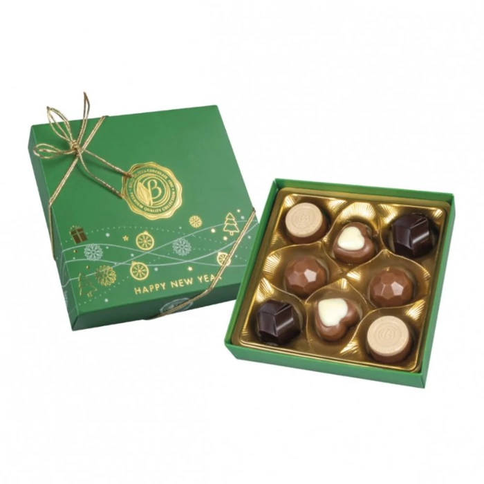 Bolci Karácsonyi Boutique  Praliné Válogatás (Zöld) Díszdobozban 96g Bolci Karácsonyi Boutique  Praliné Válogatás (Zöld) Díszdobozban 96g