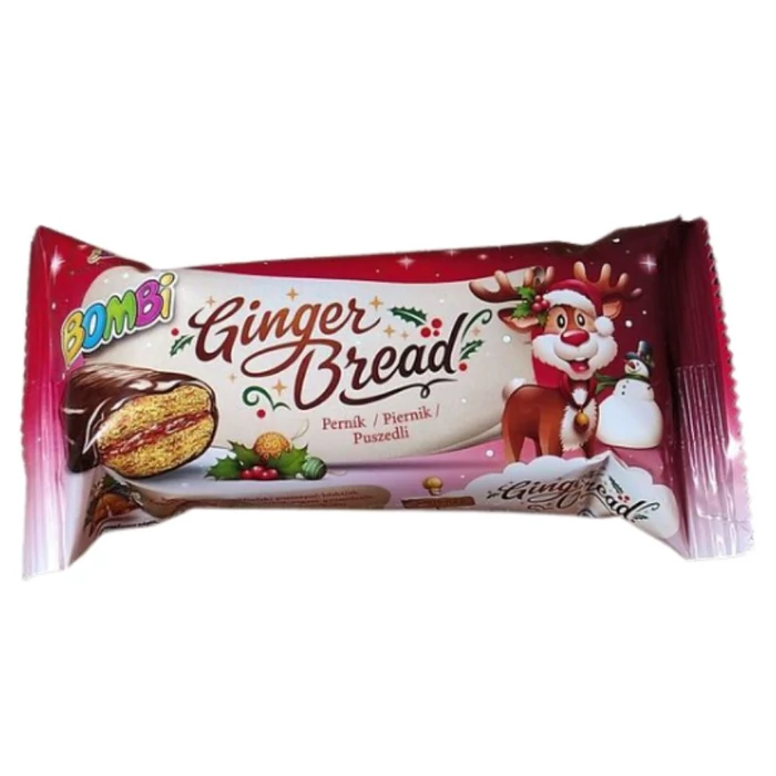 Bombi Karácsonyi Ginger Bread Vegyes Gyümölcs Lekvárral Töltött Puszedli Narancshéjjal 45g Bombi Karácsonyi Ginger Bread Vegyes Gyümölcs Lekvárral Töltött Puszedli Narancshéjjal 45g