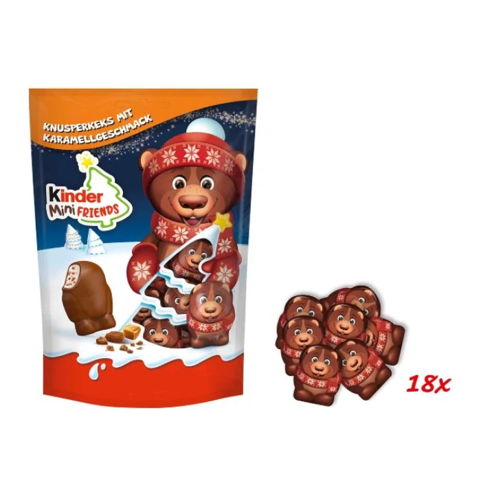 Kinder  Mini Friends Tejcsokoládé Figurák Karamellás Keksz Darabokkal 122g Kinder  Mini Friends Tejcsokoládé Figurák Karamellás Keksz Darabokkal 122g
