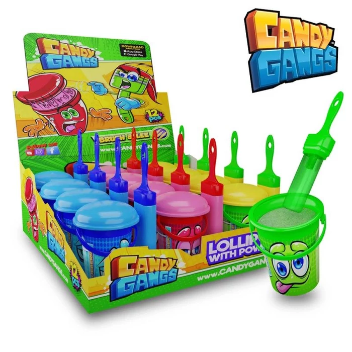 Candy Gangs Nyelvfestős Nyalóka Eper-,Alma és Áfonya Ízű Savanyú  Cukorporral 30g (1db) Candy Gangs Nyelvfestős Nyalóka Eper-,Alma és Áfonya Ízű Savanyú  Cukorporral 30g (1db)