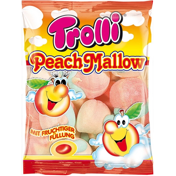 Trolli gyümölcsízzel töltött barackhab 150g