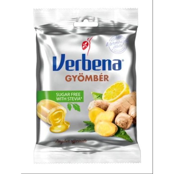 Verbena Cukormentes Gyömbér Töltött Keménycukorka  60g Verbena Cukormentes Gyömbér Töltött Keménycukorka  60g