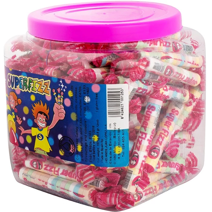 Superfizz cukorka dobozban (125db*8,8g)1100g
