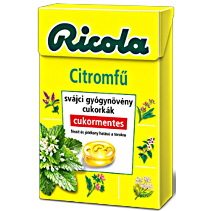 Ricola Citromfű Gyógynövényes Cukormentes Cukorka 40g