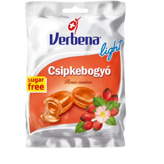Verbena Cukormentes Csipkebogyó Töltött Keménycukorka  60g Verbena Cukormentes Csipkebogyó Töltött Keménycukorka  60g
