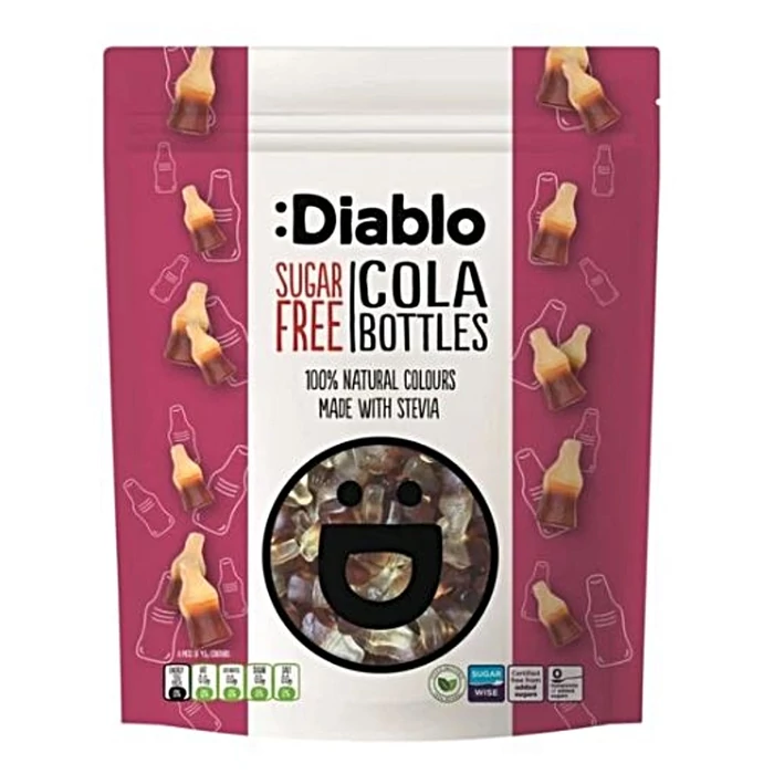 Diablo Cukormentes Cola Ízű Gumicukor Édesítőszerrel 75g Diablo Cukormentes Cola Ízű Gumicukor Édesítőszerrel 75g