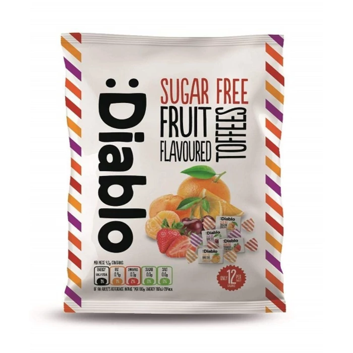Diablo Gyümölcs Ízű Cukormentes Karamella Édesítőszerrel 75g Diablo Gyümölcs Ízű Cukormentes Karamella Édesítőszerrel 75g