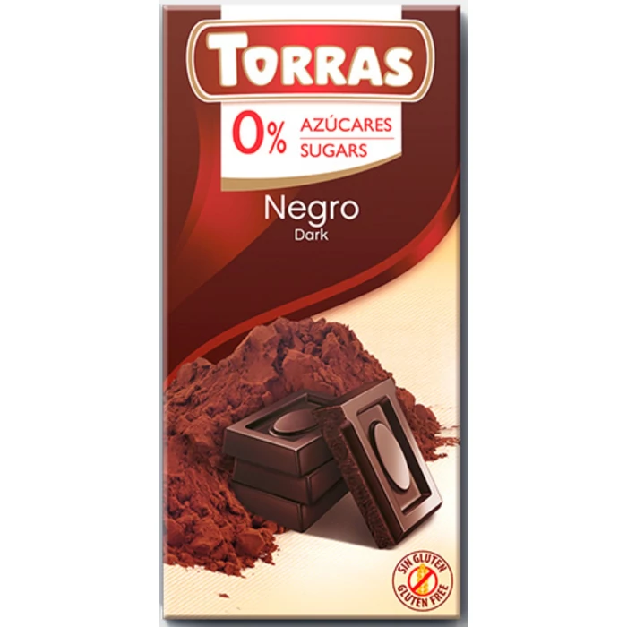 Torras  Gluténmentes Étcsokoládé Édesítőszerrel 75g