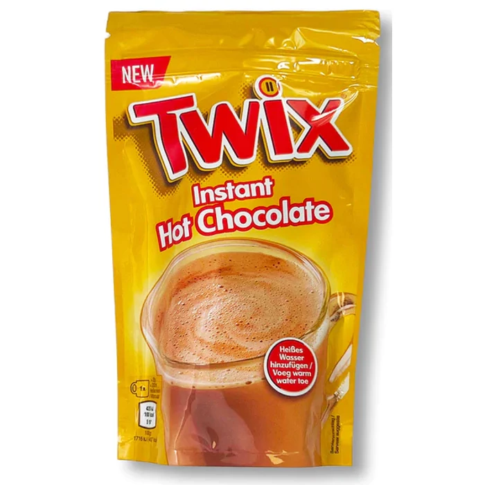 Twix Forró Csokoládé Por Keksz- és Karamell Darabokkal Tejcsokoládéval, Cukorral és Édesítőszerrel 140g Twix Forró Csokoládé Por Keksz- és Karamell Darabokkal Tejcsokoládéval, Cukorral és Édesítőszerrel 140g