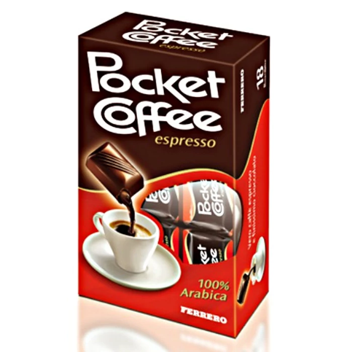 Pocket Coffee Espresso Csokoládé és Tejcsokoládé Praliné Kávéval 225g (18db) Pocket Coffee Espresso Csokoládé és Tejcsokoládé Praliné Kávéval 225g (18db)