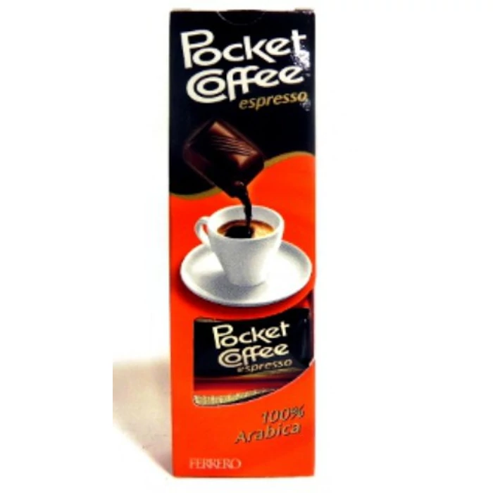 Pocket Coffee Espresso Csokoládé és Tejcsokoládé Praliné Kávéval 62,5g (5db) Pocket Coffee Espresso Csokoládé és Tejcsokoládé Praliné Kávéval 62,5g (5db)