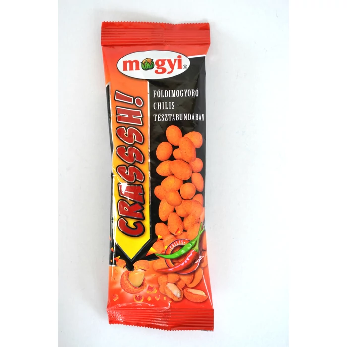 Mogyi  Crasssh pörkölt földimogyoró tésztabundában Chilis ízesítéssel 60g Mogyi  Crasssh pörkölt földimogyoró tésztabundában Chilis ízesítéssel 60g