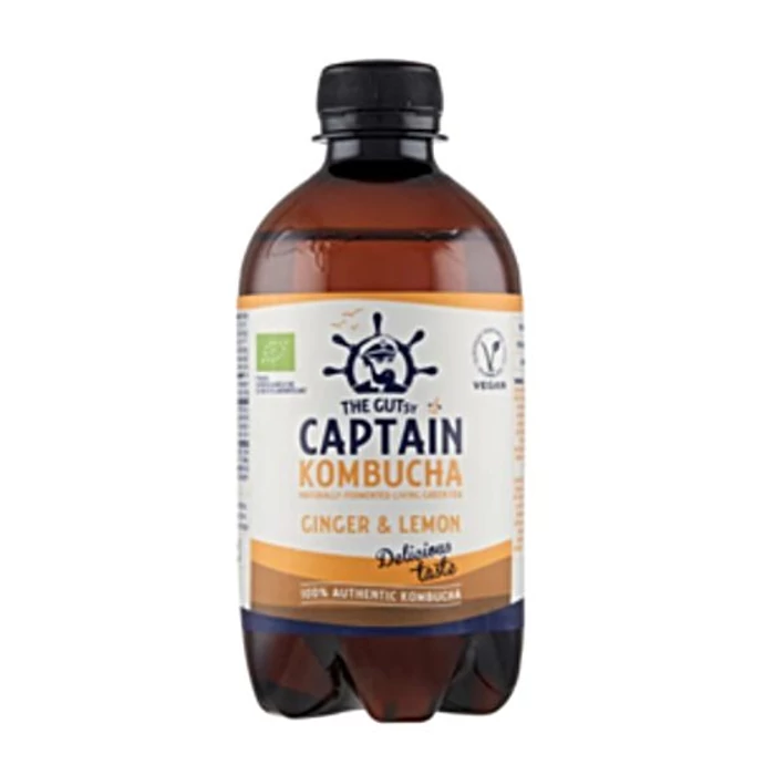 Captain Kombucha Gyömbér-Citromos Vegan Élőflórás Ital 400ml