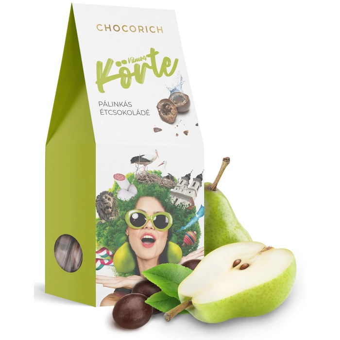 Chocorich Pálinkával Töltött Étcsokoládé Golyók - Körte 80g