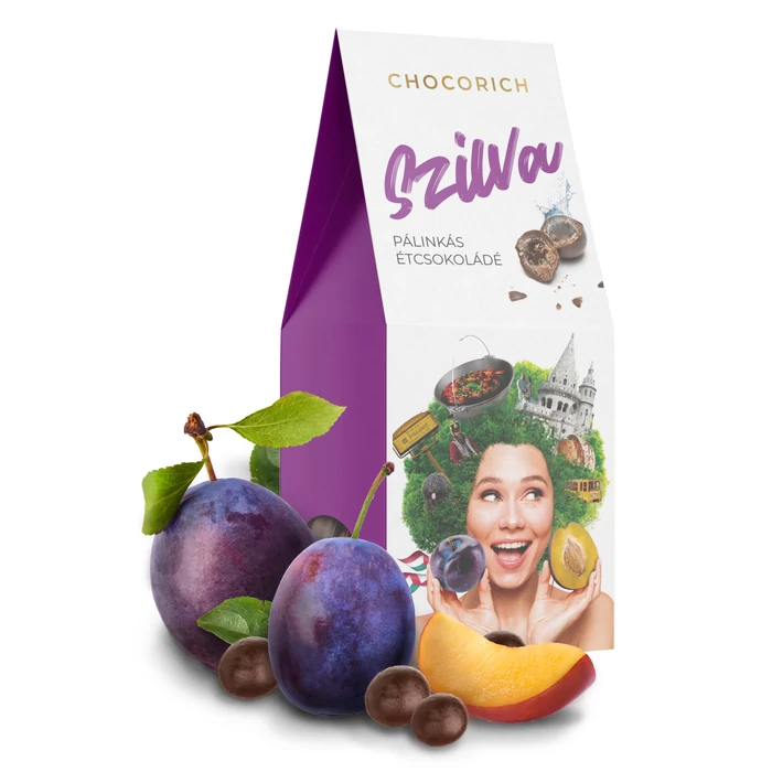 Chocorich Pálinkával Töltött Étcsokoládé Golyók - Szilva 80g