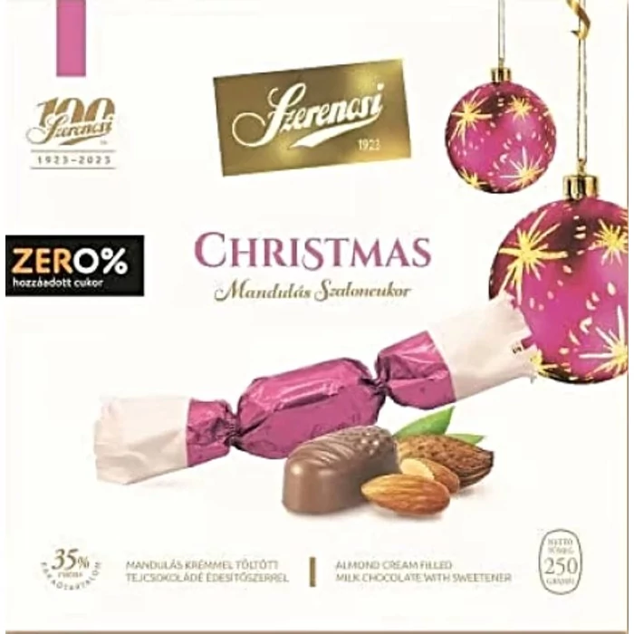  Szerencsi Zéró Christmas Mandulakrémes Szaloncukor Édesítőszerrel 250g