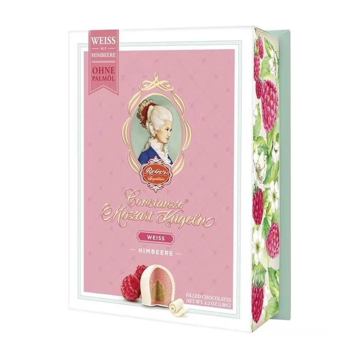 Reber Constanze Barrok Praliné Fehércsokoládéban Málna Ízesítésű Marcipánnal 120 g