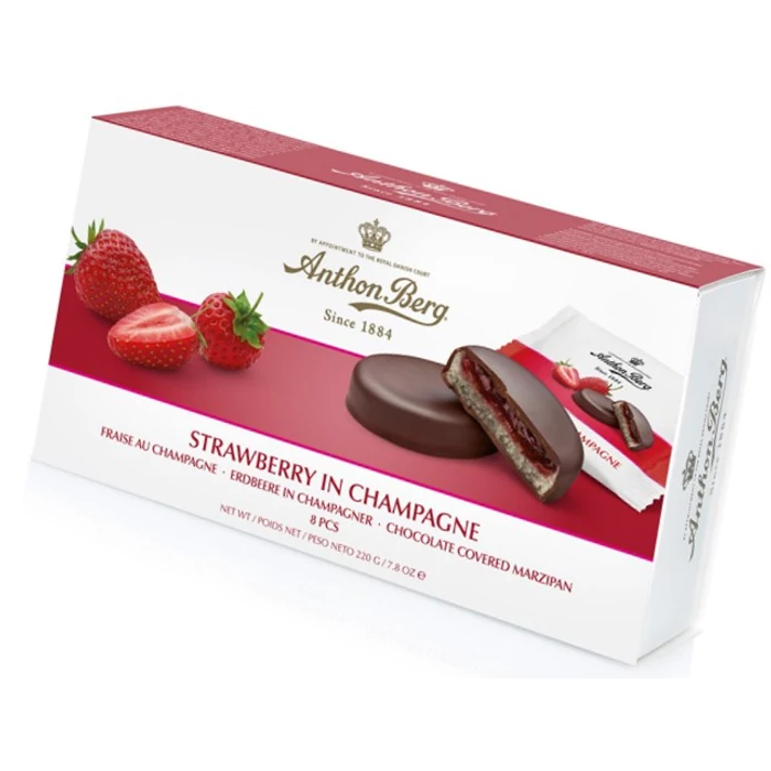 Anthon Berg Chocolate Marcipánnal és Epres Pezsgővel 220g