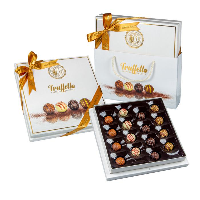 Prémium Truffelo White Trüffel Válogatás Fehér Díszdobozban Táskával 216g