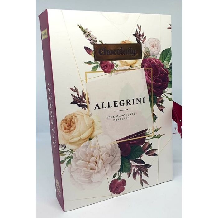 Chocolady Könyv Allegrini Olasz Tejcsokoládé praliné vegyes krémtöltelékkel 150g