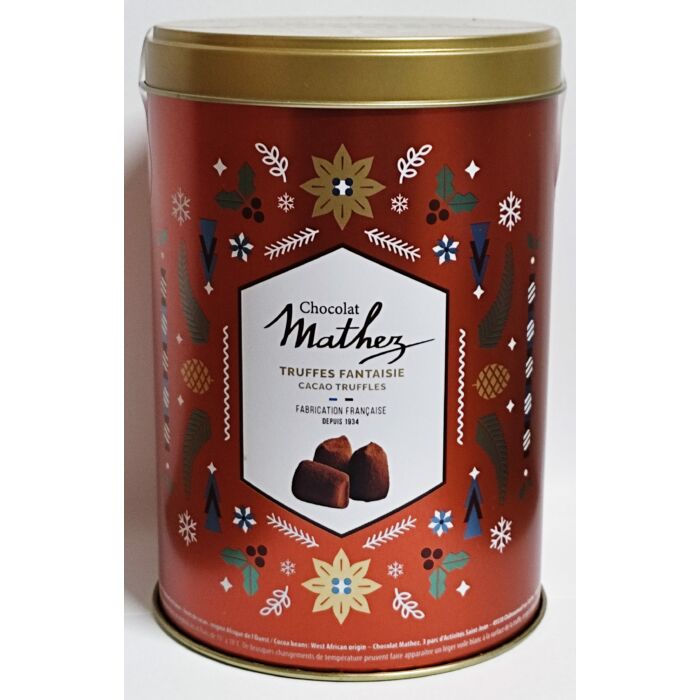 Chocolat Mathez Truffes Fantasie Fémdobozban (piros) 500g
