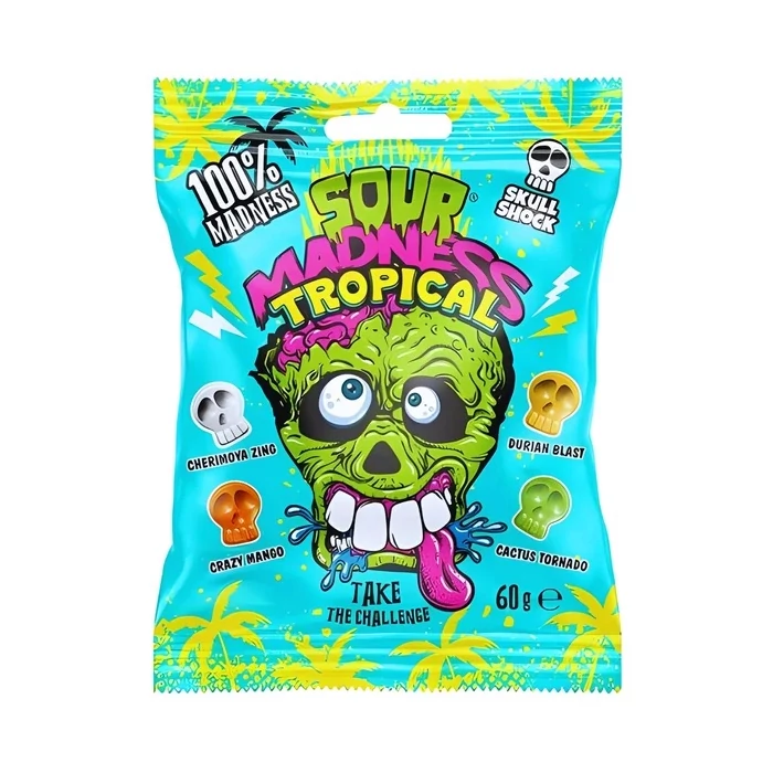 Argo Sour Madness Trópusi Extra Savanyú  Kemény Cukorka (kék) 60g